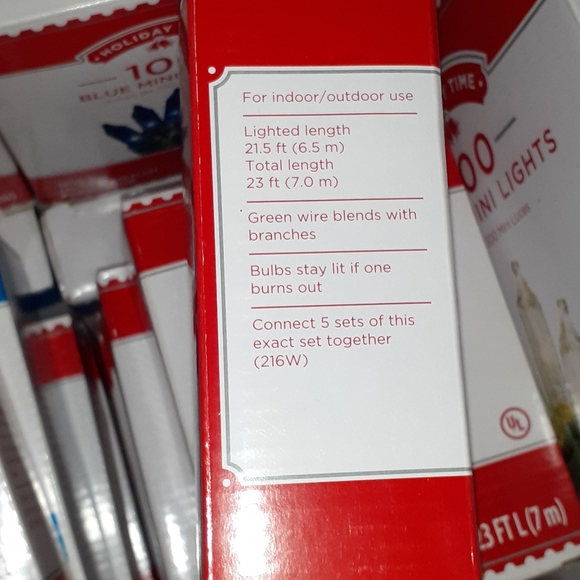 Christmas HOLIDAY TIME 100 CLEAR MINI LIGHTS New - Picture 3 of 3